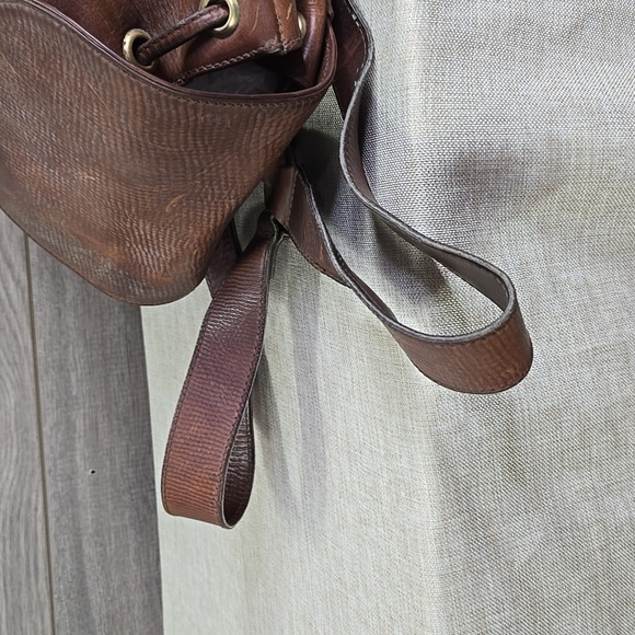 Bogner Brown Leather Backpack Travel Bag Handbag Tote - Picture 6 of 14